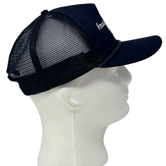 Vintage 80s American Legion Band Trucker Hat Cap Blue Rope Cord Corded Snapback - Picture 8 of 10